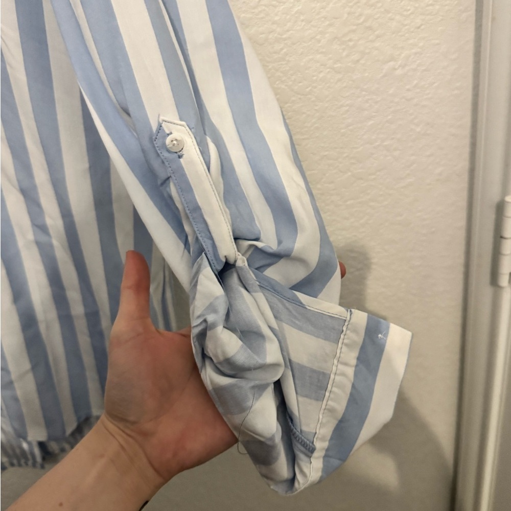 Jane and Delancey Sky Blue and White Button Down Shirt - Picture 2 of 3